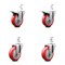 Service Caster 4 Inch Red Poly Swivel 3/4 Inch Square Stem Caster Total Lock Brakes SCC, 2PK SCC-SQTTL20S414-PPUB-RED-34-2-S-2 - alternate 1
